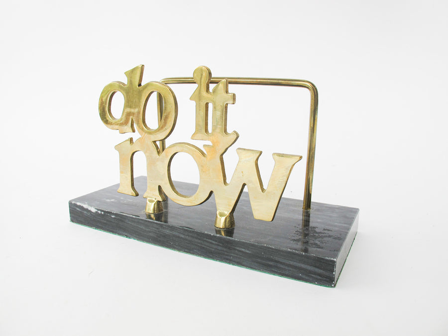 Do it Now Marble and Brass Arch Letter Holder