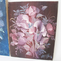 1980s Retro Floral Flower Paintings by Lowell Speers