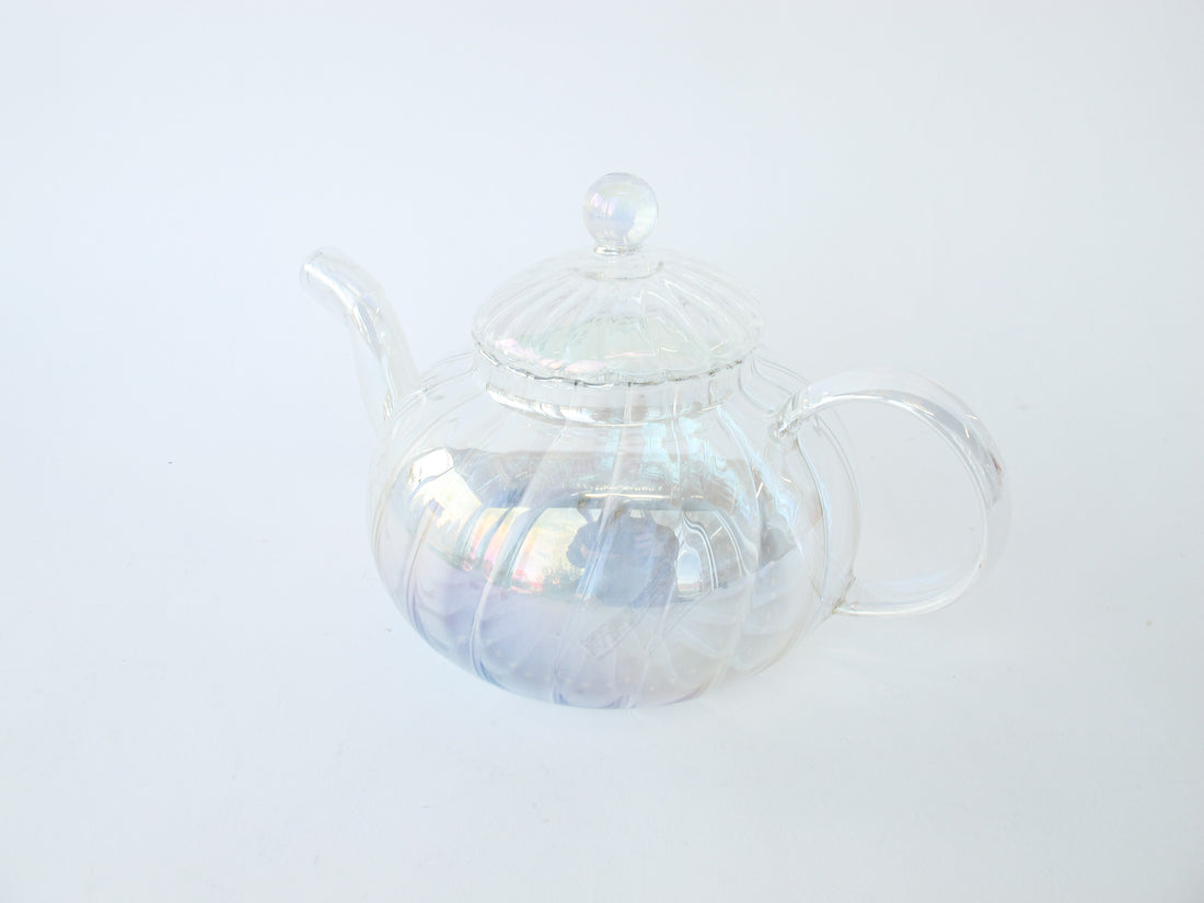 Prismatic Glass Curved Tea Pot