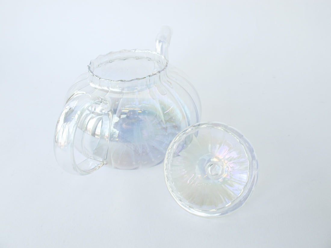 Prismatic Glass Curved Tea Pot