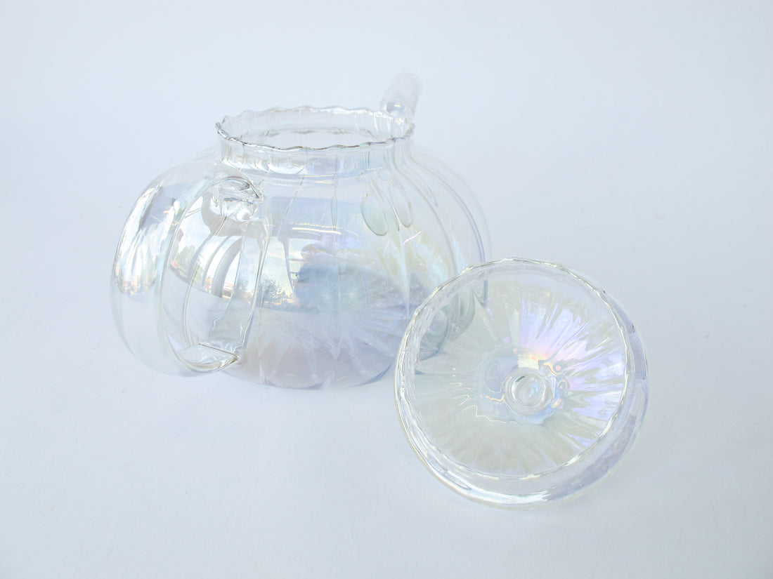 Prismatic Glass Curved Tea Pot