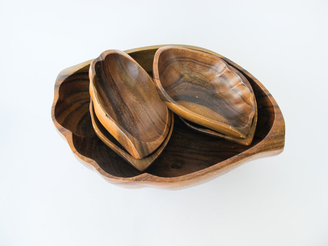 Monkeypod Wood Salad Bowl Set
