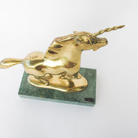 Brass Bijan Unicorn on Marble Base