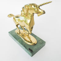 Brass Bijan Unicorn on Marble Base