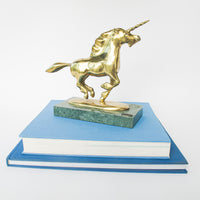 Brass Bijan Unicorn on Marble Base