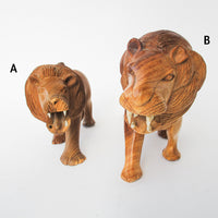 Handcarved Wood Lion Figures (Each Sold Separately)