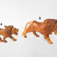 Handcarved Wood Lion Figures (Each Sold Separately)
