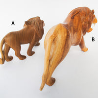 Handcarved Wood Lion Figures (Each Sold Separately)