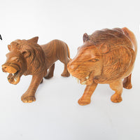 Handcarved Wood Lion Figures (Each Sold Separately)