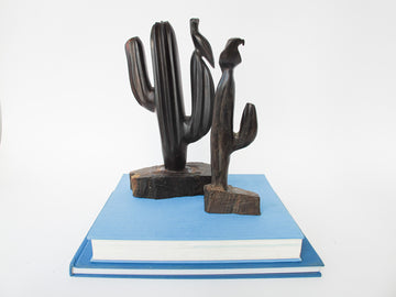 Vintage Ironwood Iron Wood Cactus Cacti Sculptures Hand Carved Wood Art