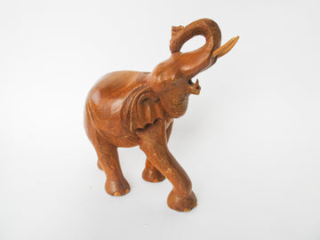 Hand Carved Wood Elephant State Sculpture Figure Vintage