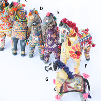 Rajasthani Fabric stuffed Horses Vintage Embroidered Animals India (Sold Separately)