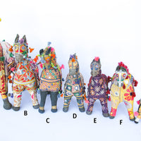 Rajasthani Fabric stuffed Horses Vintage Embroidered Animals India (Sold Separately)