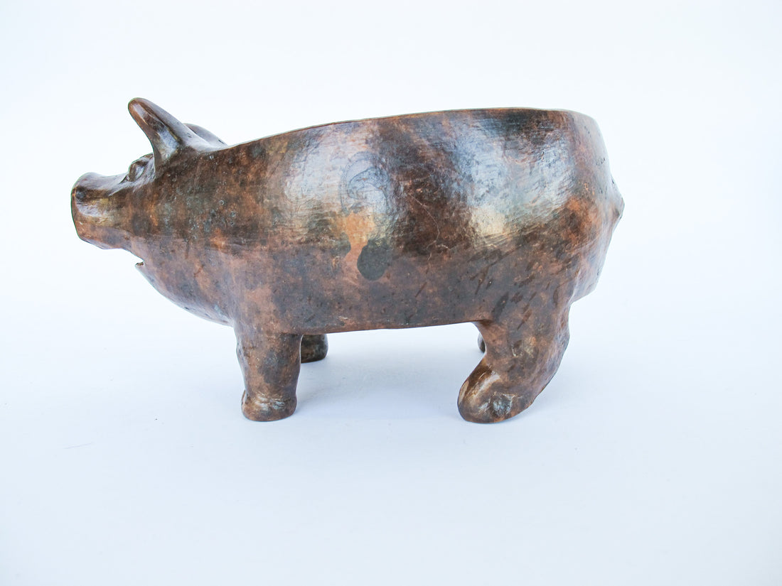 Sculpted Clay Studio Pottery Pig Dish