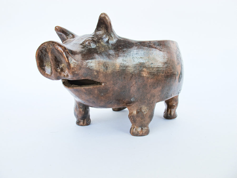 Sculpted Clay Studio Pottery Pig Dish