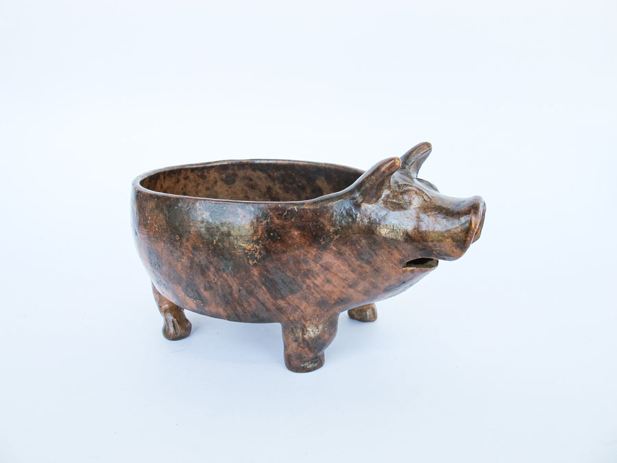 Sculpted Clay Studio Pottery Pig Dish