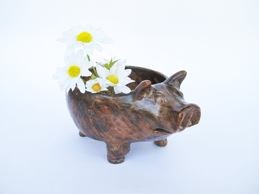 Sculpted Clay Studio Pottery Pig Dish