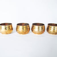 Solid Brass Cups Mugs Set of 4