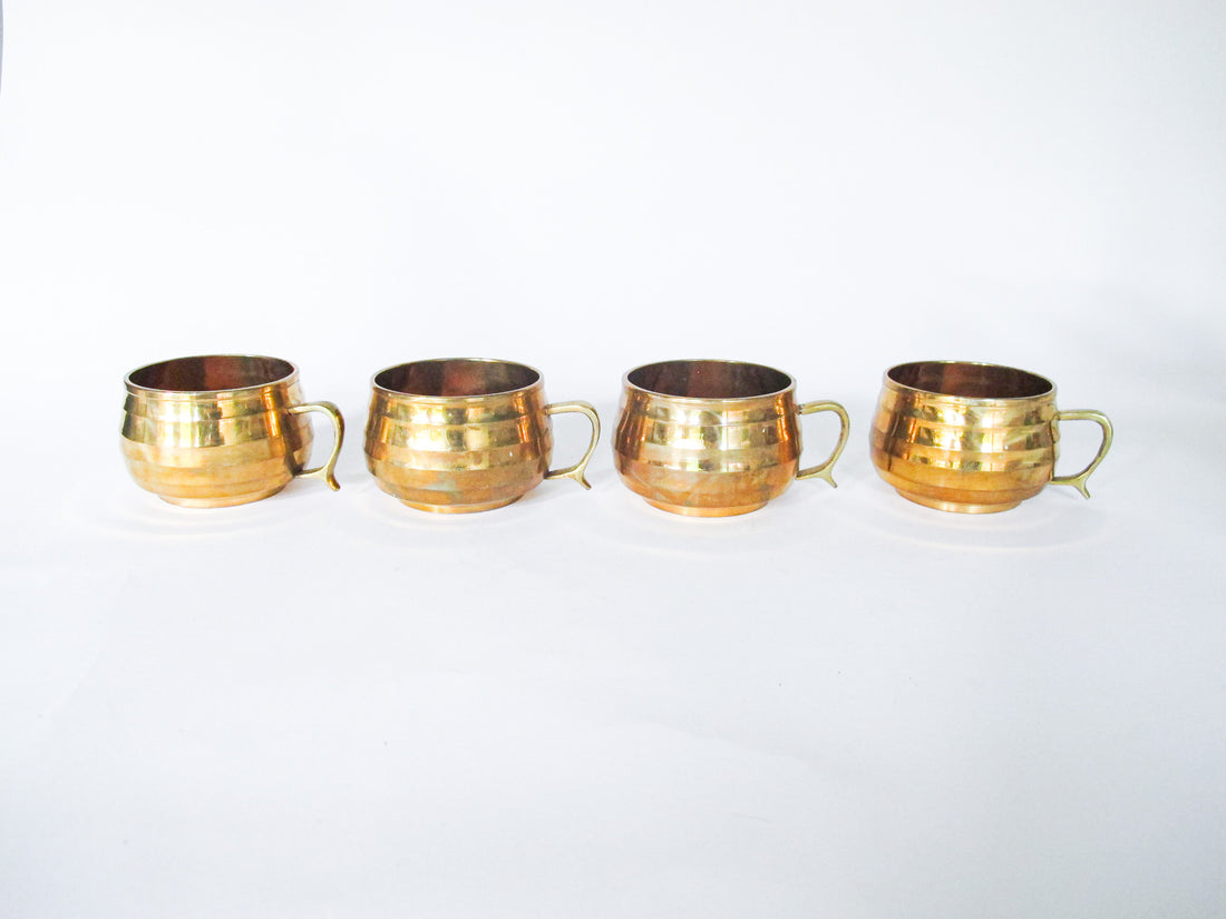 Solid Brass Cups Mugs Set of 4