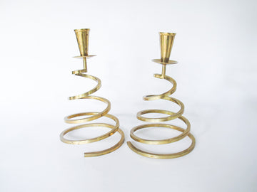 Holiday Brass Swirl Candle Holders set of 2