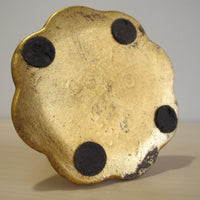 Candlestick Holders Gold Painted Ceramic 552 USA signed Vintage Freeman McFarlin pottery