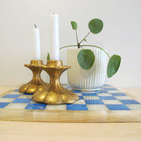 Candlestick Holders Gold Painted Ceramic 552 USA signed Vintage Freeman McFarlin pottery