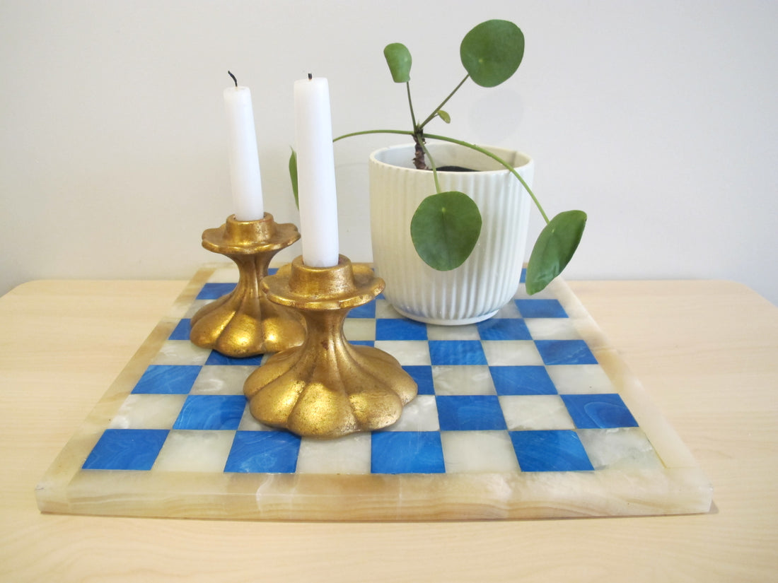 Candlestick Holders Gold Painted Ceramic 552 USA signed Vintage Freeman McFarlin pottery