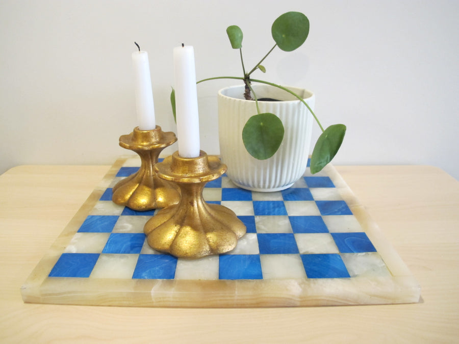 Candlestick Holders Gold Painted Ceramic 552 USA signed Vintage Freeman McFarlin pottery