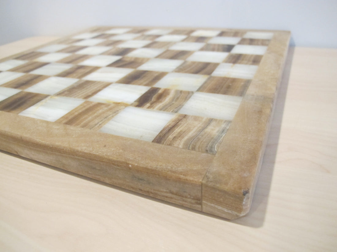 Onyx Stone Chess serving tray Board Vintage