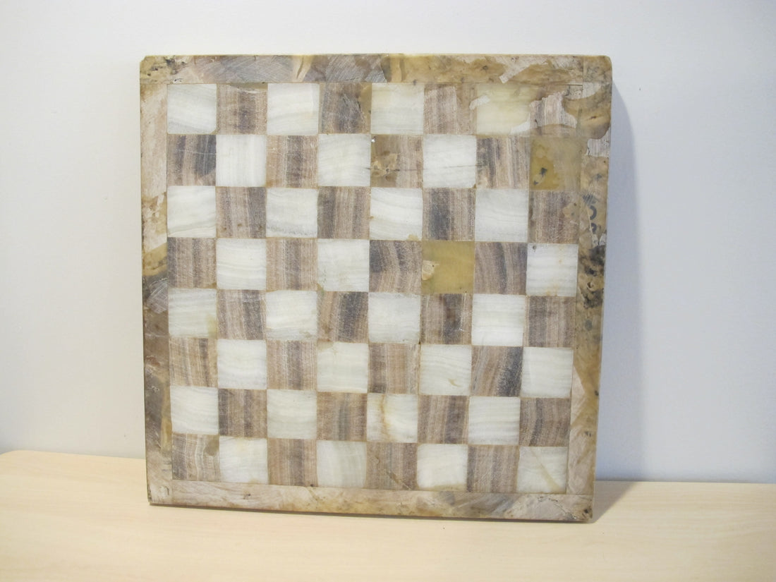 Onyx Stone Chess serving tray Board Vintage