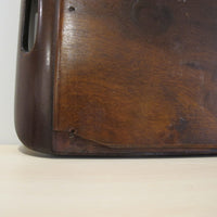 Butterfly Wing Tray From Brazil with Hand Carved Wood Frame and Glass Top