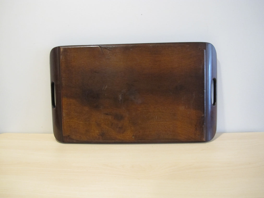 Butterfly Wing Tray From Brazil with Hand Carved Wood Frame and Glass Top