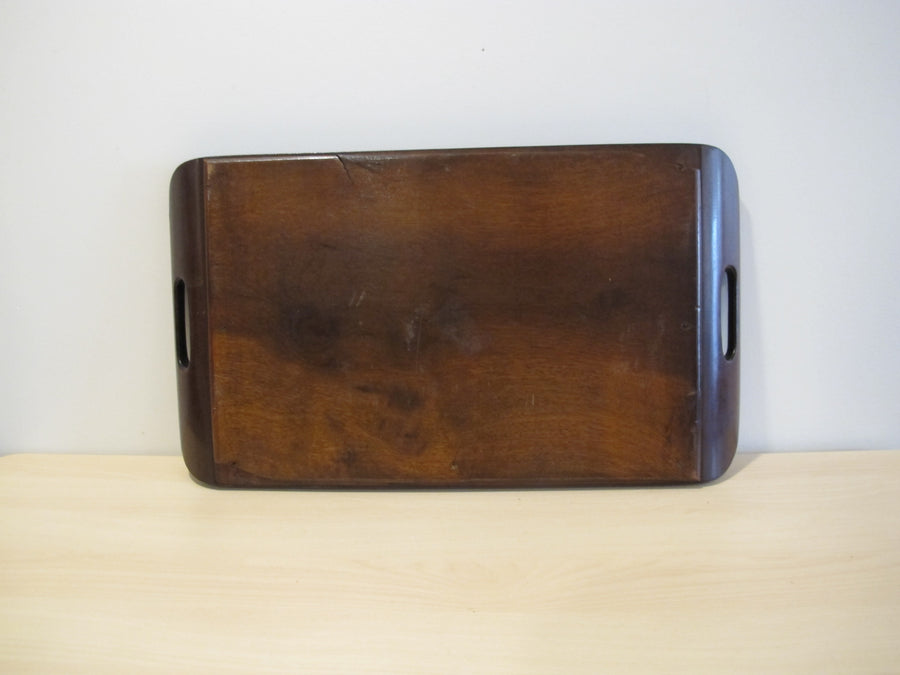 Butterfly Wing Tray From Brazil with Hand Carved Wood Frame and Glass Top