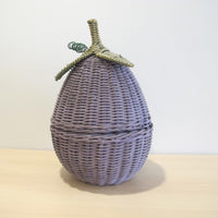 Woven Eggplant Basket Box with Fabric Liner