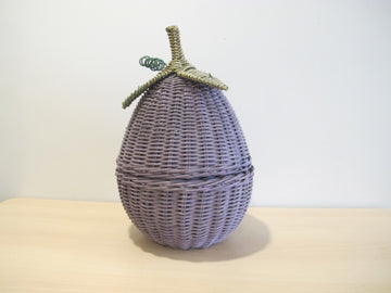 Woven Eggplant Basket Box with Fabric Liner
