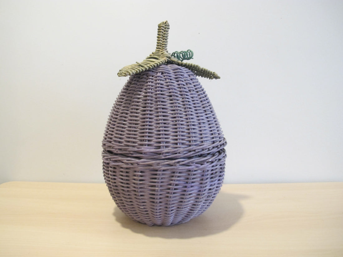 Woven Eggplant Basket Box with Fabric Liner