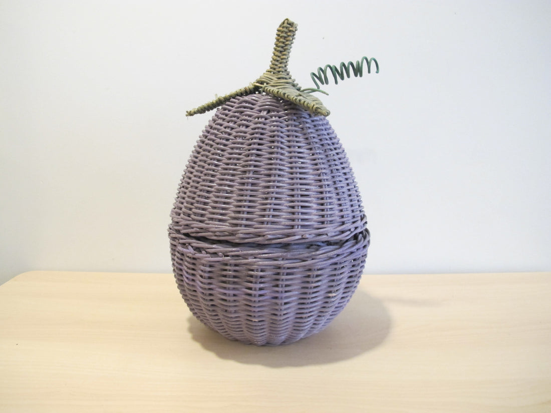 Woven Eggplant Basket Box with Fabric Liner