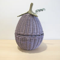 Woven Eggplant Basket Box with Fabric Liner