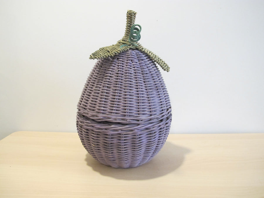 Woven Eggplant Basket Box with Fabric Liner