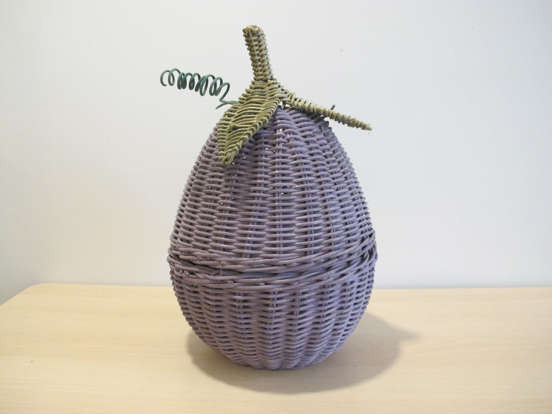 Woven Eggplant Basket Box with Fabric Liner