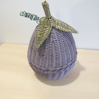 Woven Eggplant Basket Box with Fabric Liner