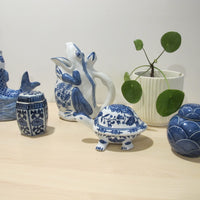 Porcelain Vase Boxes Blue and White Porcelain Fish Frog Turtle 
