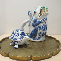 Porcelain Vase Boxes Blue and White Fish Frog Turtle (Sold individually)