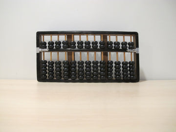 Wood Abacus Vintage Metal and Black Enamel Wood 1976