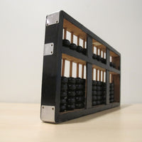 Wood Abacus Vintage Metal and Black Enamel Wood 1976