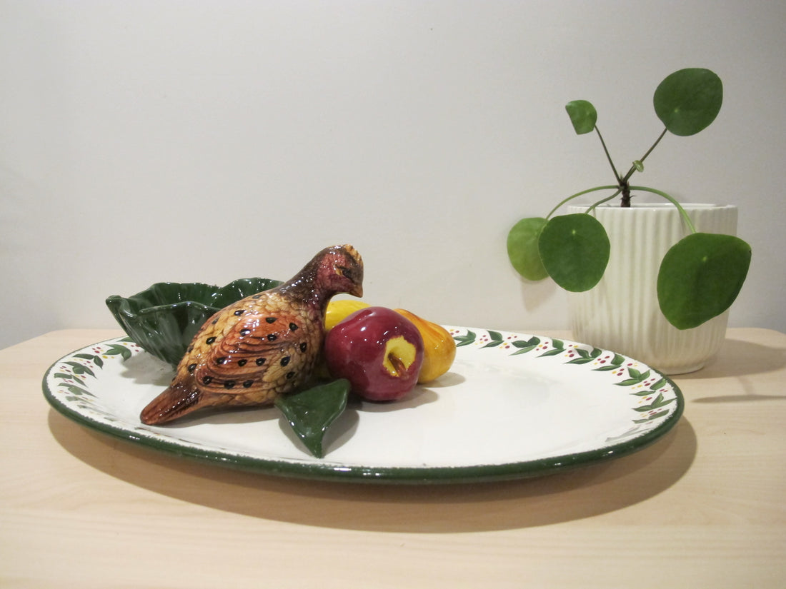 California Pottery Serving Tray Ceramic Bird Plate
