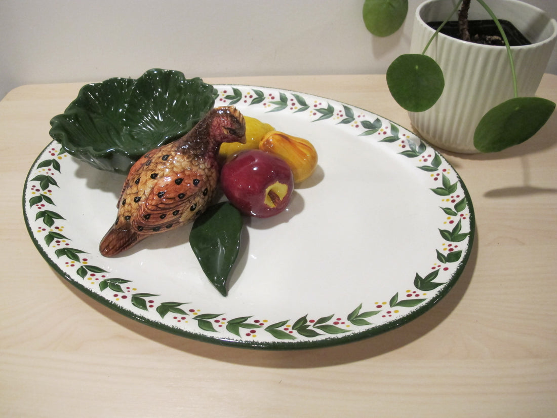 California Pottery Serving Tray Ceramic Bird Plate