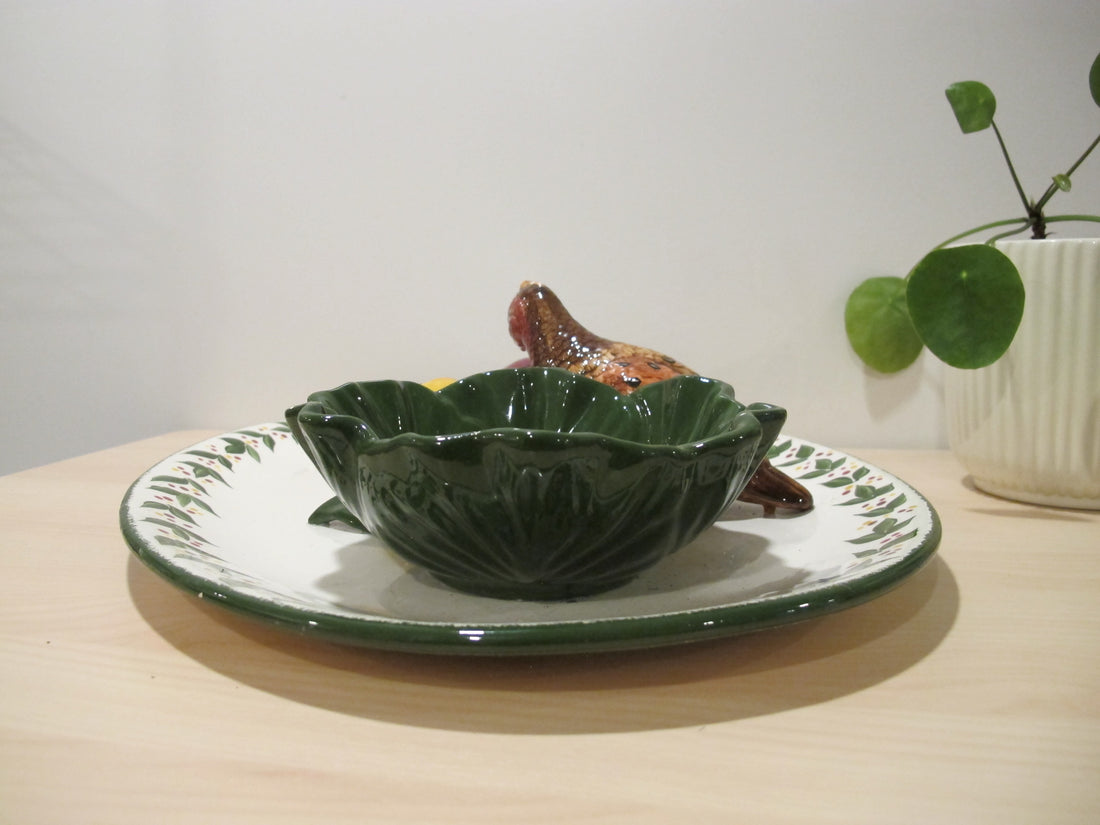 California Pottery Serving Tray Ceramic Bird Plate