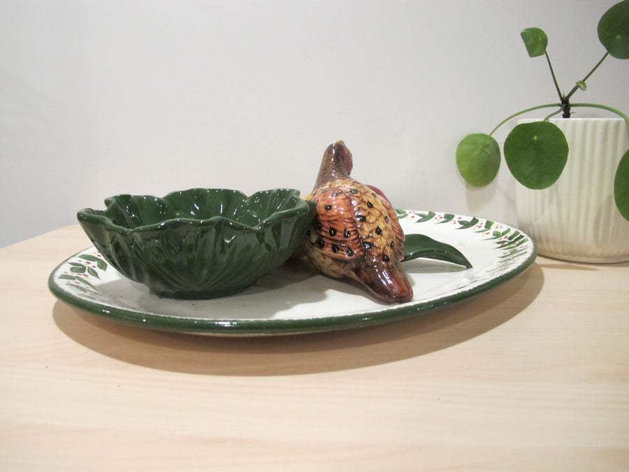 California Pottery Serving Tray Ceramic Bird Plate