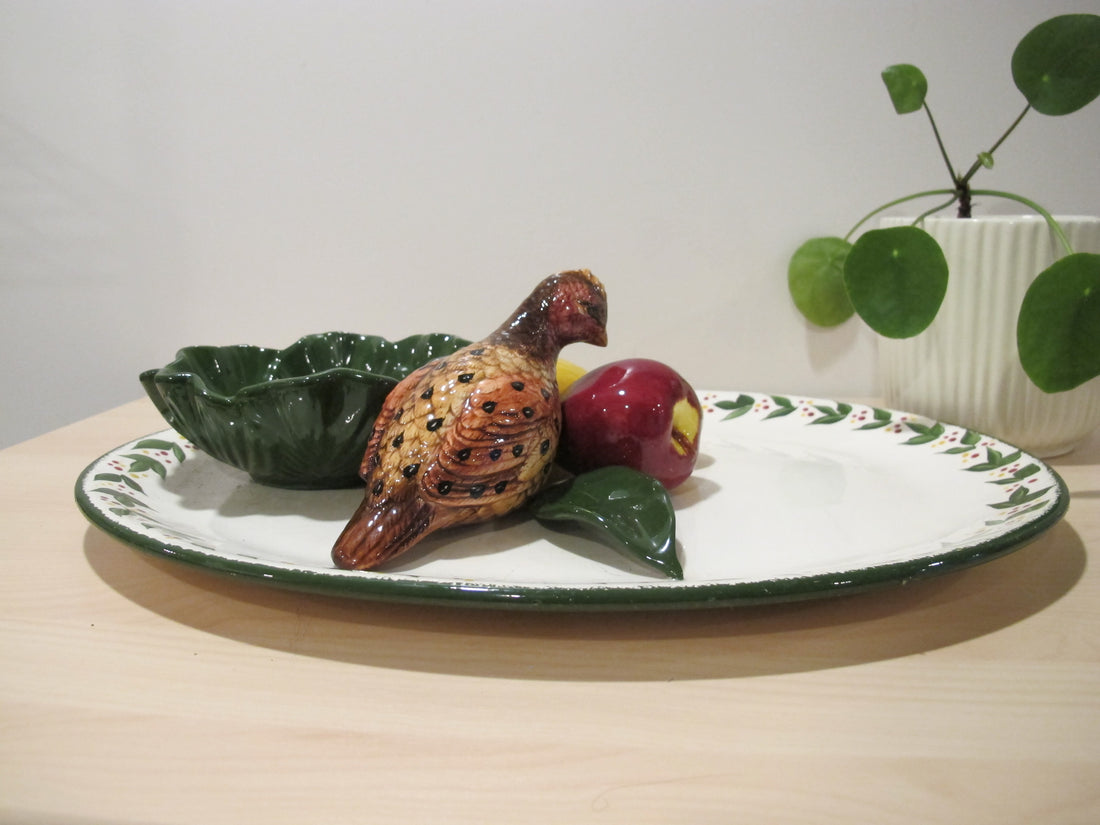 California Pottery Serving Tray Ceramic Bird Plate